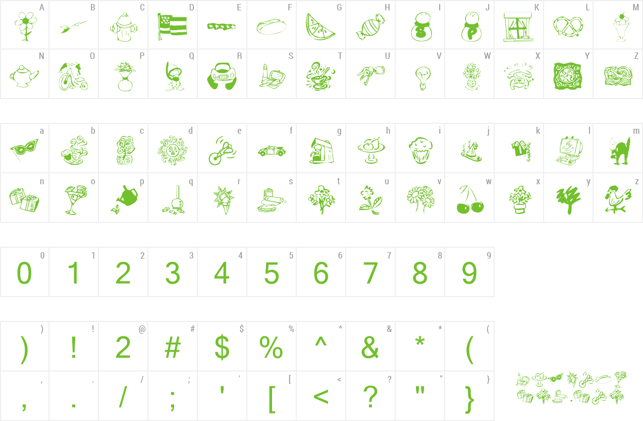 Font KR Katlings Three preview